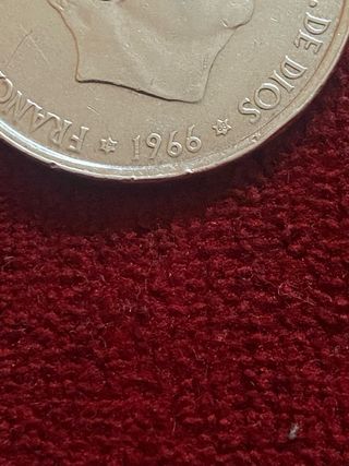 Moneda Francisco Franco Caudillo plataEspaña 1966
