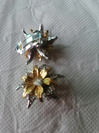 Pendientes Flor Oro y Plata