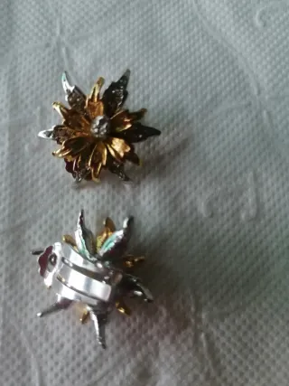 Pendientes Flor Oro y Plata