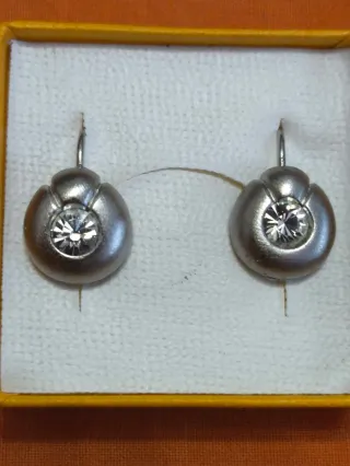 Pendientes anzuelo circonita plata