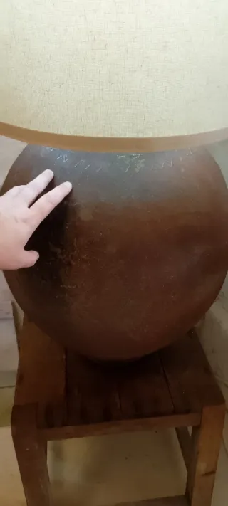Lámpara de mesa grande terracota