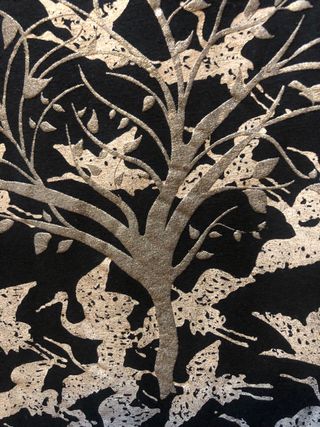 Camiseta Vintage Estampado Árbol Pájaros Talla M