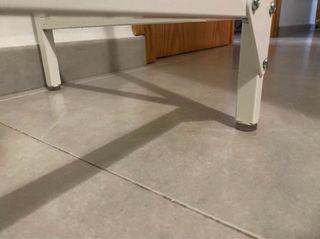 Mesa escritorio/aparador cristal y metal blanco