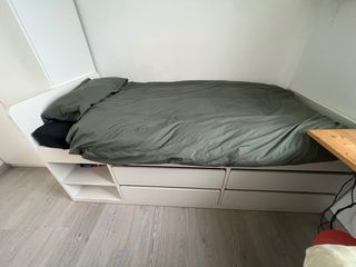Cama Ikea SLÄKT Blanca con Cajones 90x200cm