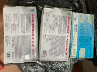 3 Cajas Guantes Látex Negros Sin Polvo ALBA