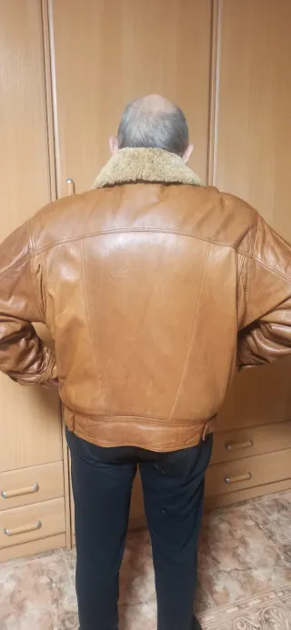 Cazadora piloto piel marrón