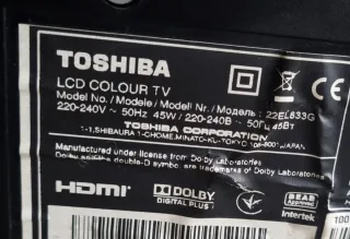 Monitor Toshiba 22EL833G Negro