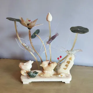 Diorama vintage años 70. Escena China en marmol