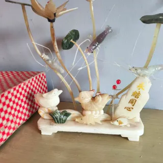 Diorama vintage años 70. Escena China en marmol