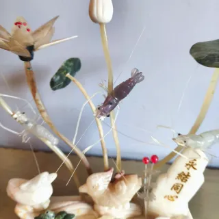 Diorama vintage años 70. Escena China en marmol