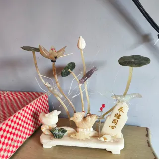 Diorama vintage años 70. Escena China en marmol