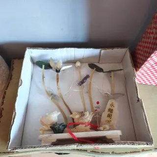 Diorama vintage años 70. Escena China en marmol