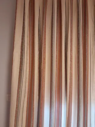 4 Cortinas Salón Beige y Marrón Seminuevas