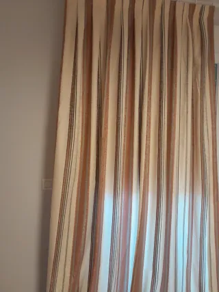 4 Cortinas Salón Beige y Marrón Seminuevas