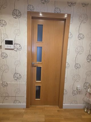 6 puertas ciegas y 3 cristaleras