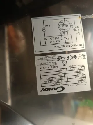 Campana extractora Candy CCE119/1X