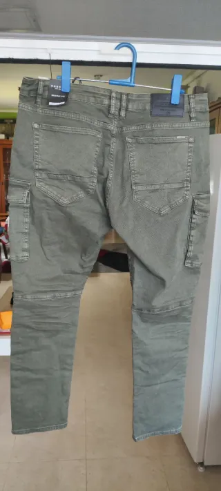 Pantalones Koröshi Skinny Fit Verdes Talla XXL