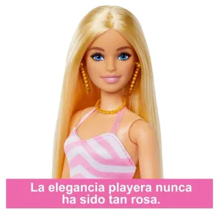 Barbie con accesorios de playa con caja (abierta)