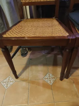 2 Sillas Becara Madera y Rattan