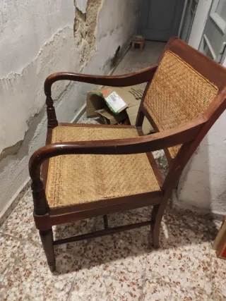 2 Sillas Becara Madera y Rattan