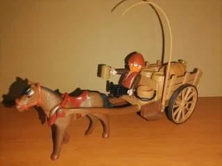 Playmobil-Mercader con carro Belén.