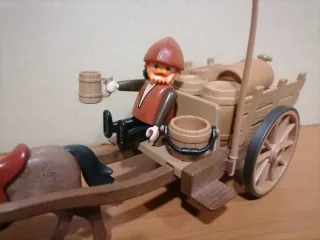 Playmobil-Mercader con carro Belén.