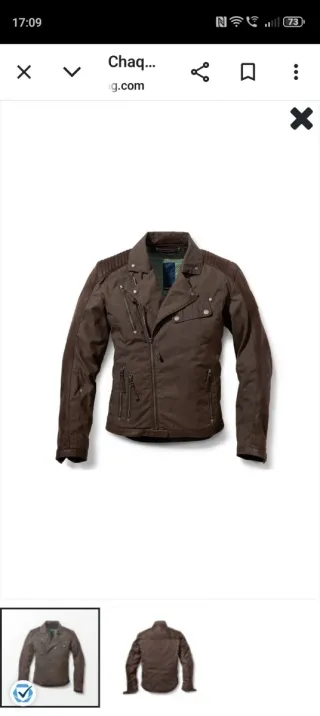 Chaqueta BMW Piel Marrón/Gris