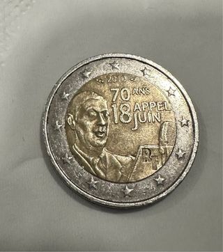 Moneda 2€ Francia 70 Años Appel 18 Juin 2010
