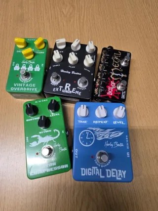 Pedales Harley Benton: Overdrive, Metal, Compresor
