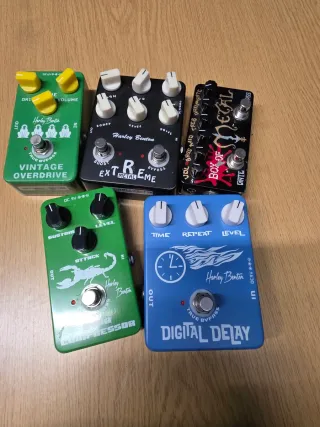 Pedales Harley Benton: Overdrive, Metal, Compresor
