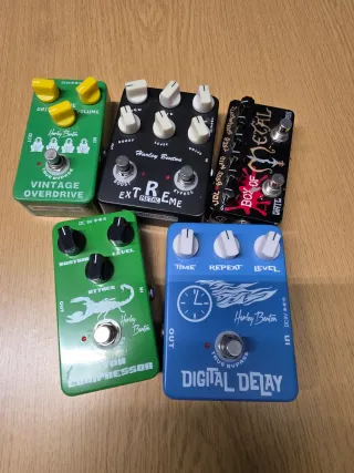 Pedales Harley Benton: Overdrive, Metal, Compresor