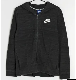 Felpa Nike con cappuccio e zip grigia