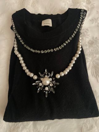 Jersey Pinko negro con pedrería