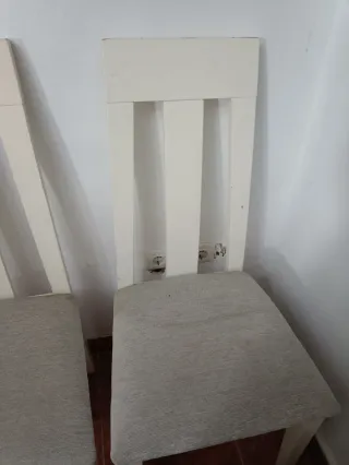 Silla de comedor blanca de madera 4 silla