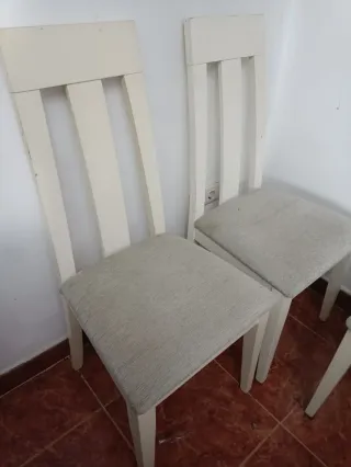 Silla de comedor blanca de madera 4 silla