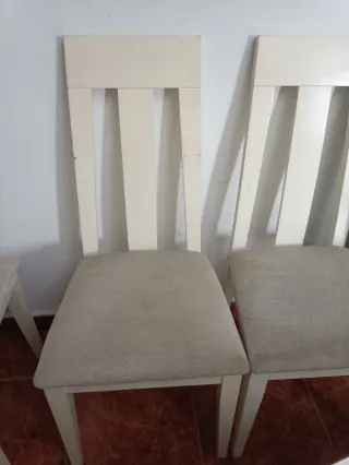 Silla de comedor blanca de madera 4 silla