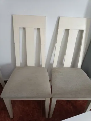 Silla de comedor blanca de madera 4 silla