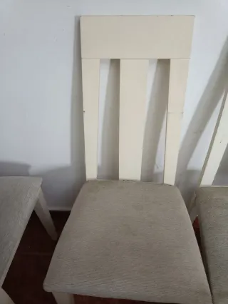 Silla de comedor blanca de madera 4 silla