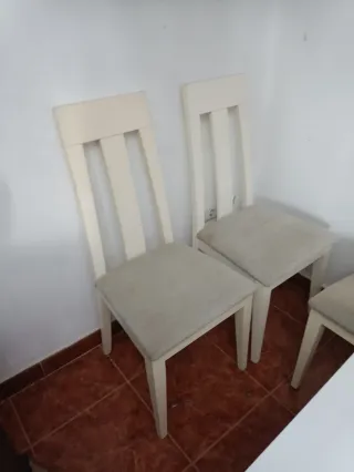 Silla de comedor blanca de madera 4 silla