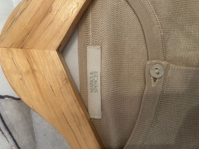 Chaqueta beige con rayas multicolor