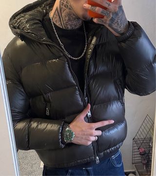 Zara Puffer Jacket Verde Brillante