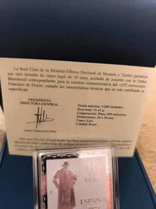 Moneda 10€ Francisco de Goya La Cometa 2021