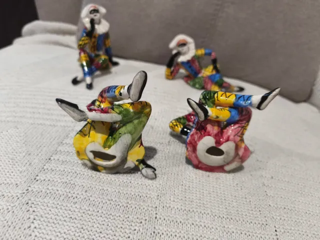 Figuras Arlequín Italianas Cerámica