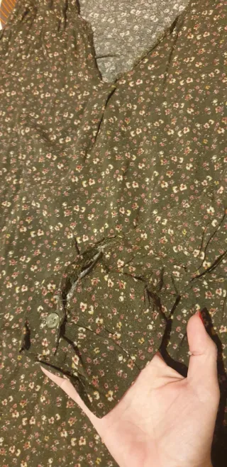 Vestido mujer flores verde T.M