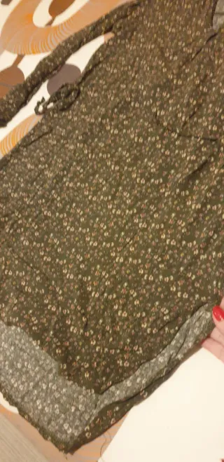 Vestido mujer flores verde T.M