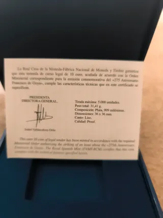 Moneda 10€ Goya Perro Semihundido 2021