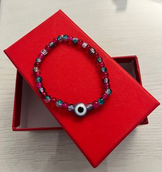 Pulsera artesanal ojo turco con caja