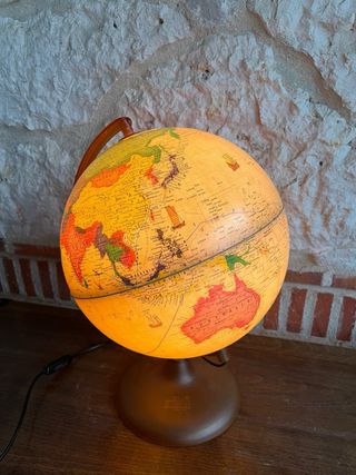 Lámpara Globo Terráqueo Vintage Iluminada