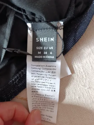 Shein Suéter Negro Brillante Talla S