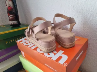 Sandalias mujer beige/rosa talla 41